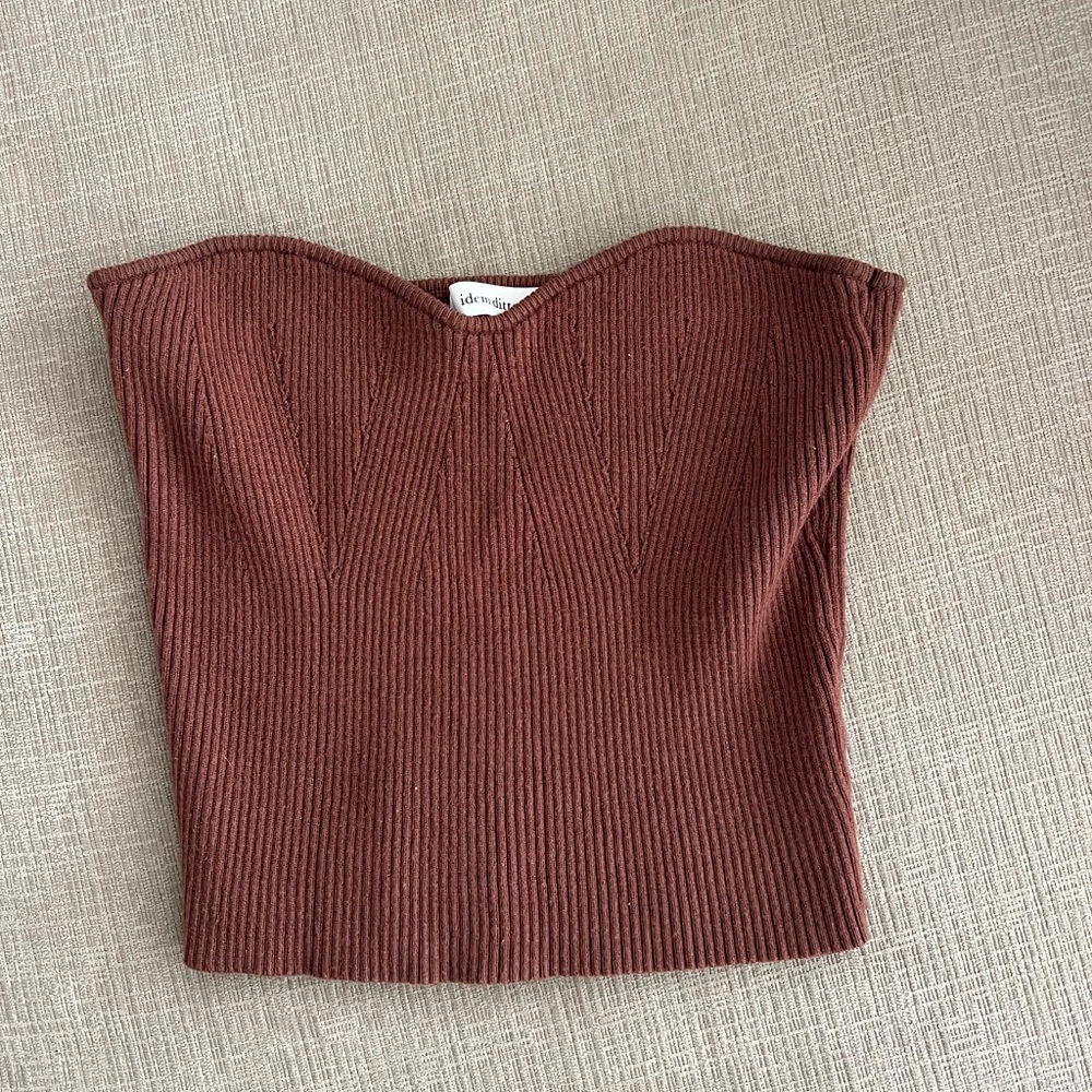 Idemditto Chocolate Brown Ribbed Tube Top